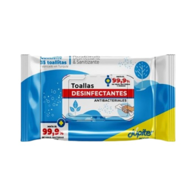 TOALLITAS HUMEDAS DESINFECTANTES JUPITER 35 UNIDADES