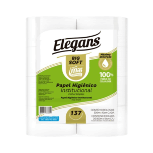 Papel Higiénico hoja simple 8 rollos x 500 mts Blanco