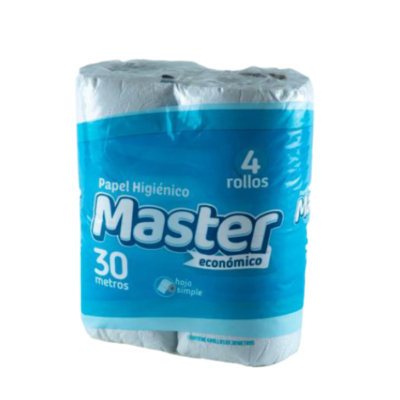 Papel Higiénico Master 4 rollos x 30 mts hoja simple