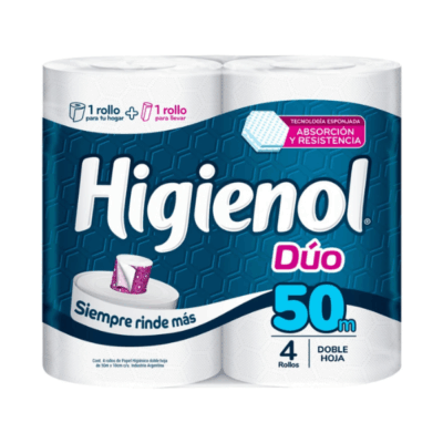 Papel Higiénico Higienol Duo Doble Hoja