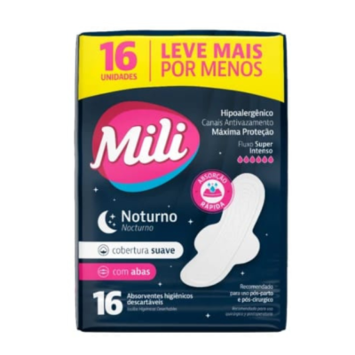 Adherentes Nocturnos Mili Suave con Alas x 16