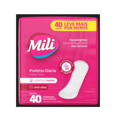 Protector Diario Mili sin perfume sin alas x 40 unidades