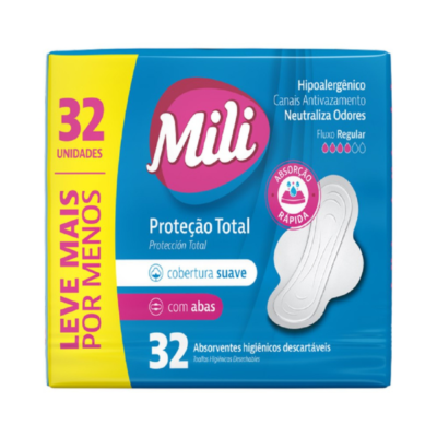 Adherentes Protección total Mili suave con alas x 32 unidades