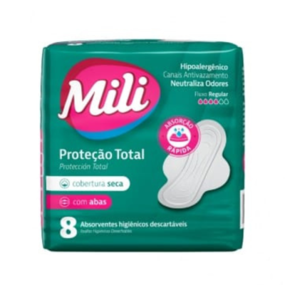 Adherentes Protección total Mili seco con alas x 8 unidades