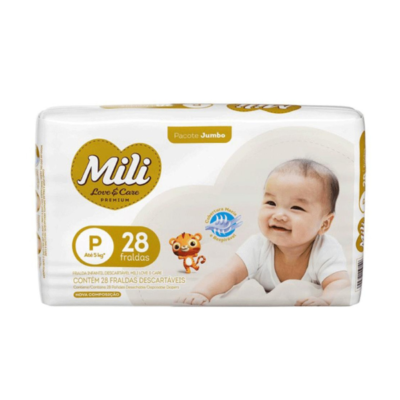 Pañales Mili Talle P hasta 5kg x 28 unidades