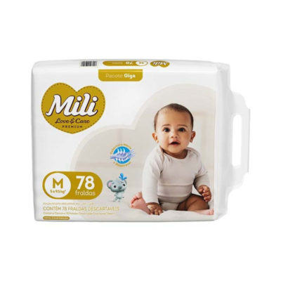 Pañales Mili Talle M de 5 a 9,5 kg x 78 unidades