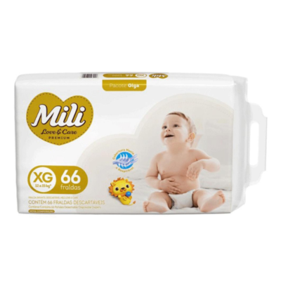 Pañales Mili Talle XG de 12 a 15kg x 66 unidades