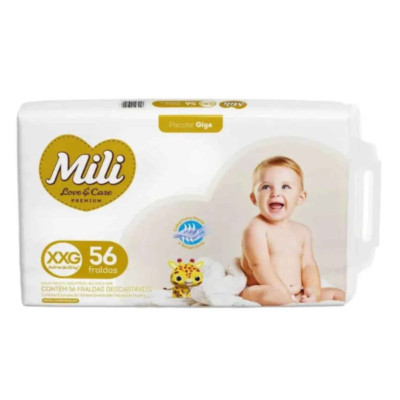 Pañales Mili Talle XXG de 15 a 18kg x 56 unidades