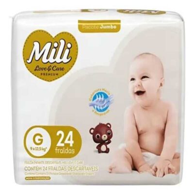 Pañales Mili Talle G de 9 a 12,5kg x 24 unidades