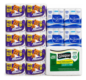 Combo Papeles Mimmo 60 Rollos All Clean 12 Intercaladas 5000