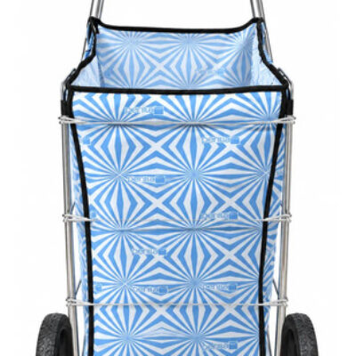 Carro De Feria Metálico Y Lona Perilla Celeste