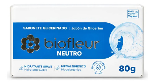 Jabón De Glicerina Biofleur Neutro 80 G
