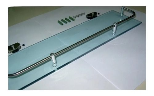 Estante Flotante De Vidrio Y Cromado Para Baño 50,5 Cm - Imagen 2