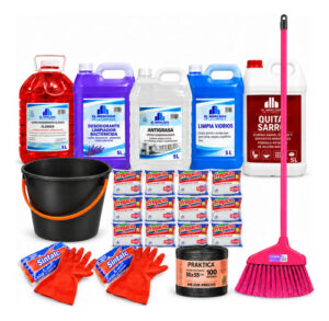 Combo Limpieza Profunda Hogar 25l Con Escoba Y Balde