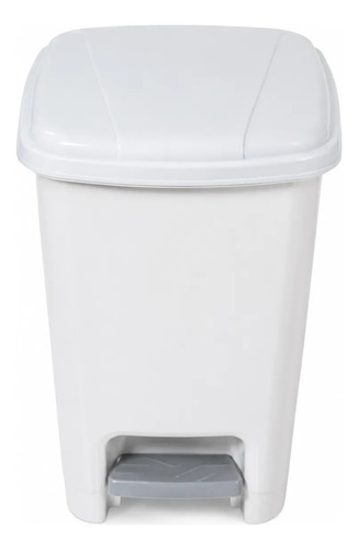 Papelera Plástica Con Pedal 8 L Blanco