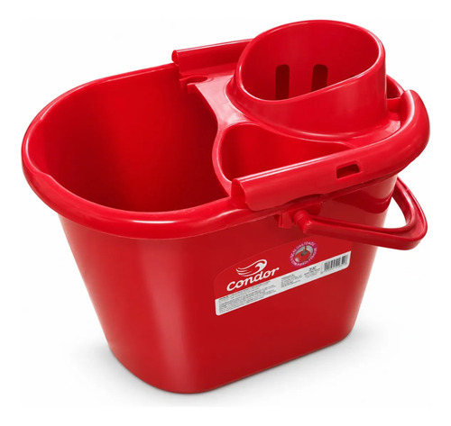 Balde Con Escurridor Para Limpieza Rojo