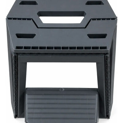 Banco Escalera Plegable Gris Con Escalón