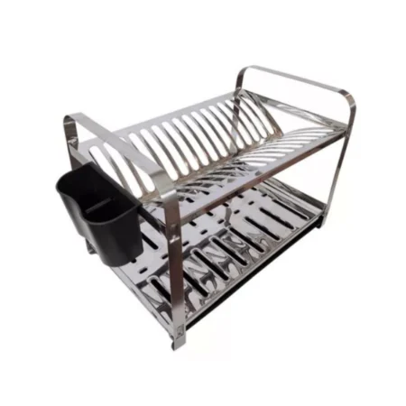 Secaplatos Escurridor C/Bandeja y Cubiertero De Acero Inox