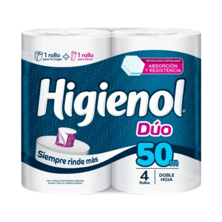 Papel Higiénico Higienol Duo Doble Hoja