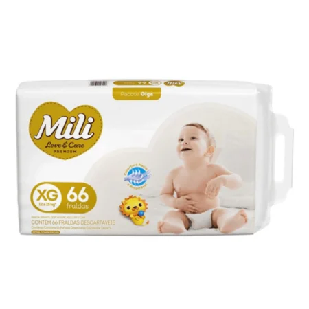 Pañales Mili Talle XG de 12 a 15kg x 66 unidades