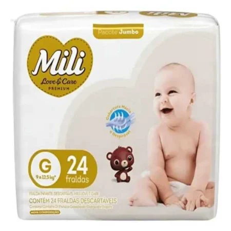 Pañales Mili Talle G de 9 a 12,5kg x 24 unidades