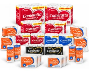 Combo Cameratta 224 Rollos Higiénicos Cocina Y Servilletas