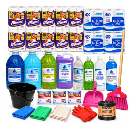 Combo Hogar Mensual 24l Bidones Papel Y Accesorios