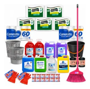 Combo Limpieza Empresa Pro 40l Papel Higiénico Y Toallas