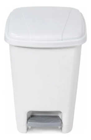 Papelera Plástica Con Pedal 8 L Blanco