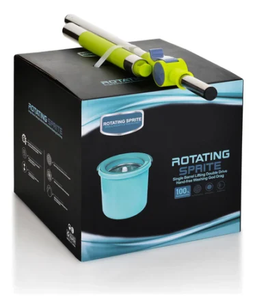 Balde Automatico Trapeador Centrifugado Acero Inox + Mopa Crema