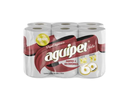 Papel higiénico Aguipel Neutro 60 m — 12 rollos