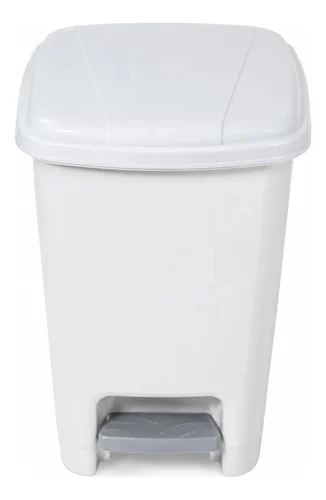 Papelera Plástica Con Pedal 15 L Blanco